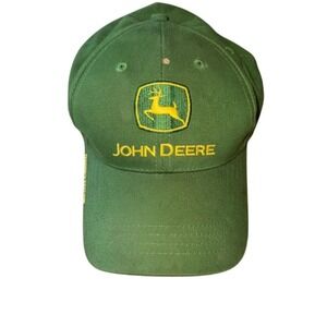 John Deere Green Strapback Hat Unisex Adjustable Embroidered Logo